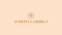 Orange and peach logo with Letters "ge" with "Gabriela Ephrem" spelled out below it